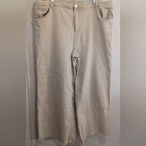 ARULA Wide Leg Flare Jeans in Taupe